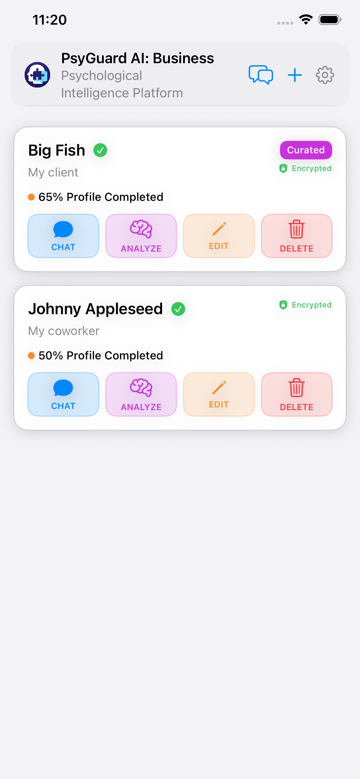 Business App Screen 1