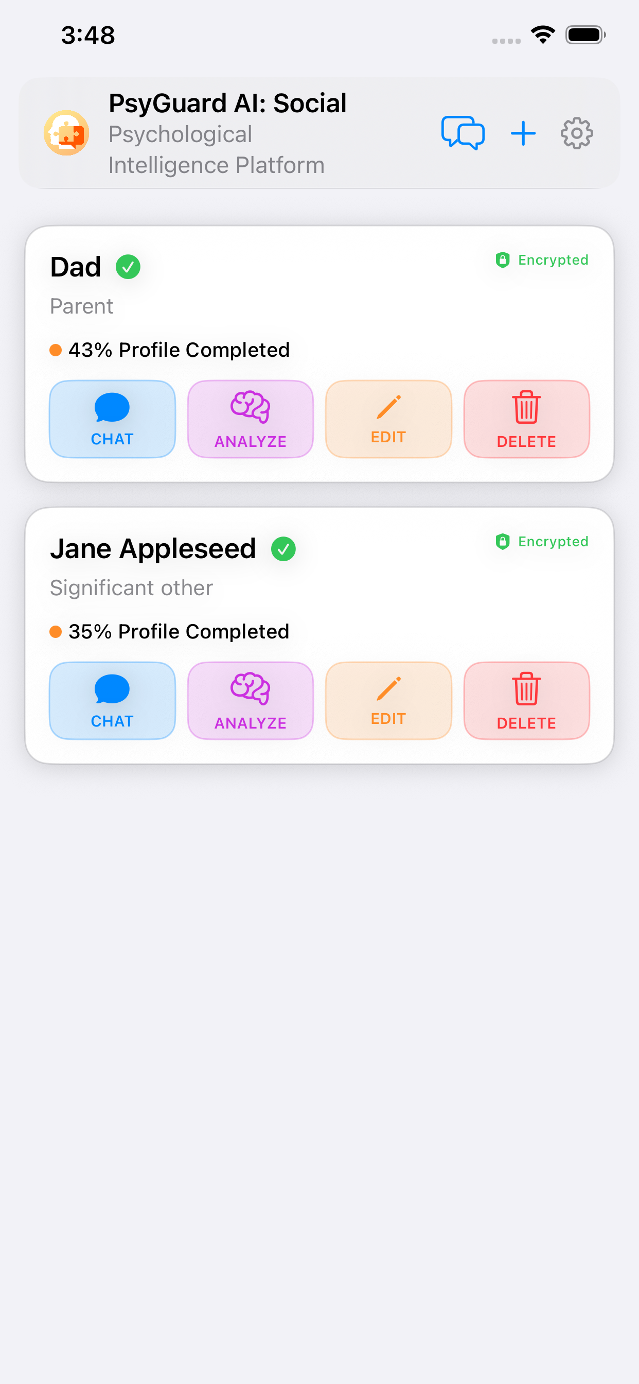 Social App Screen 1